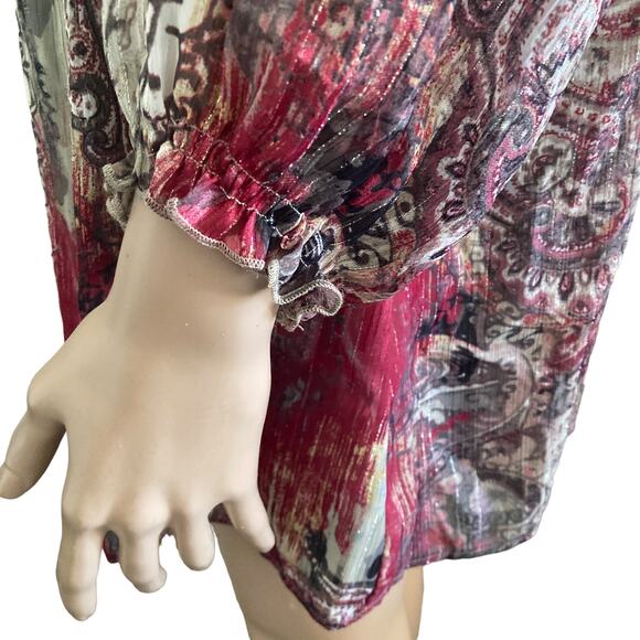 Sara Michelle Blouse Womens 2X Lightweight Abstract Pattern - Picture 10 of 12
